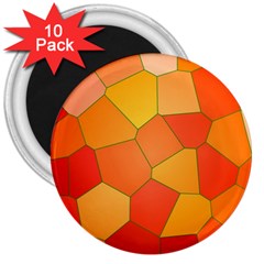 Background Pattern Of Orange Mosaic 3  Magnets (10 Pack) 