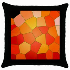 Background Pattern Of Orange Mosaic Throw Pillow Case (black) by Sudhe