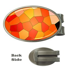 Background Pattern Of Orange Mosaic Money Clips (oval) 