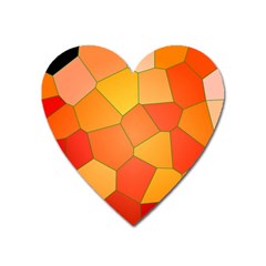 Background Pattern Of Orange Mosaic Heart Magnet