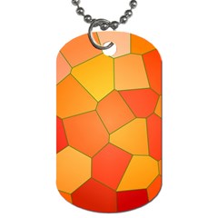 Background Pattern Of Orange Mosaic Dog Tag (one Side)