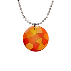 Background Pattern Of Orange Mosaic 1  Button Necklace