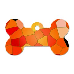 Background Pattern Of Orange Mosaic Dog Tag Bone (one Side)