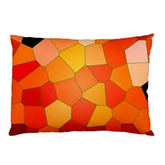 Background Pattern Of Orange Mosaic Pillow Case