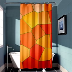 Background Pattern Of Orange Mosaic Shower Curtain 36  X 72  (stall)  by Sudhe