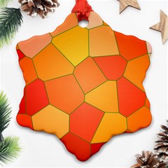 Background Pattern Of Orange Mosaic Ornament (snowflake)