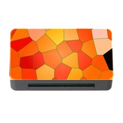 Background Pattern Of Orange Mosaic Memory Card Reader With Cf by Sudhe