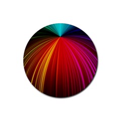 Background Color Colorful Rings Rubber Round Coaster (4 Pack) 