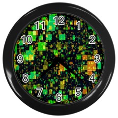 Squares And Rectangles Background Wall Clock (black) by Sudhe