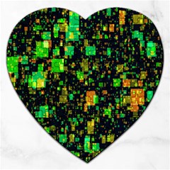 Squares And Rectangles Background Jigsaw Puzzle (heart) by Sudhe