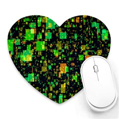 Squares And Rectangles Background Heart Mousepads by Sudhe