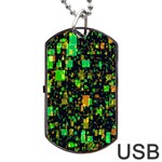 Squares And Rectangles Background Dog Tag USB Flash (One Side) Front