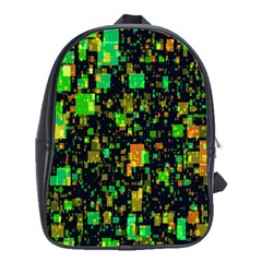 Squares And Rectangles Background School Bag (xl) by Sudhe