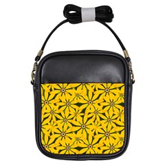 Texture Flowers Nature Background Girls Sling Bag by Sudhe