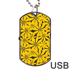 Texture Flowers Nature Background Dog Tag Usb Flash (one Side) by Sudhe