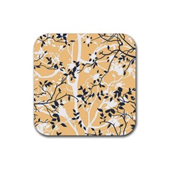 Floral Pattern Background Rubber Coaster (square)  by Sudhe