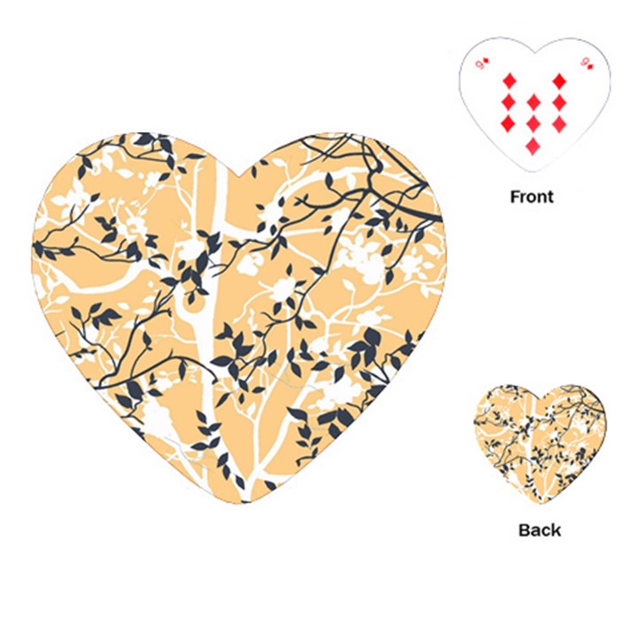 Floral Pattern Background Playing Cards (Heart)