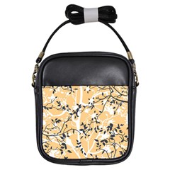 Floral Pattern Background Girls Sling Bag by Sudhe