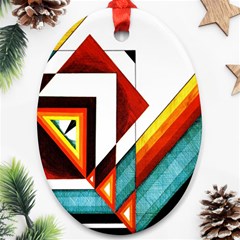 Diamond Acrylic Paint Pattern Oval Ornament (two Sides)