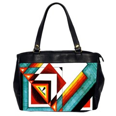 Diamond Acrylic Paint Pattern Oversize Office Handbag (2 Sides) by Sudhe