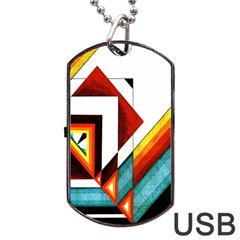 Diamond Acrylic Paint Pattern Dog Tag Usb Flash (two Sides) by Sudhe