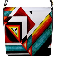 Diamond Acrylic Paint Pattern Flap Closure Messenger Bag (s) by Sudhe