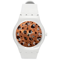 Texture Pattern Wallpaper Background Pattern Holes Round Plastic Sport Watch (m) by Sudhe