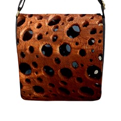 Texture Pattern Wallpaper Background Pattern Holes Flap Closure Messenger Bag (l) by Sudhe