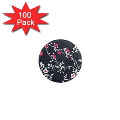 Black And White Floral Pattern Background 1  Mini Magnets (100 Pack)  by Sudhe