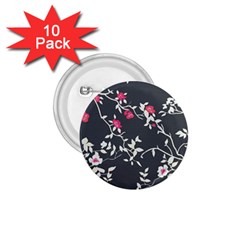 Black And White Floral Pattern Background 1 75  Buttons (10 Pack) by Sudhe