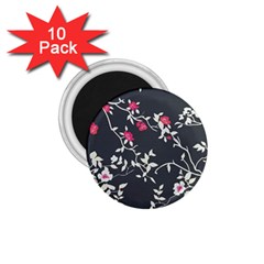 Black And White Floral Pattern Background 1 75  Magnets (10 Pack)  by Sudhe