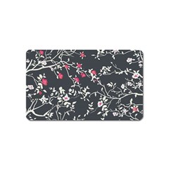 Black And White Floral Pattern Background Magnet (name Card) by Sudhe