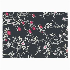 Black And White Floral Pattern Background Large Glasses Cloth (2-side) by Sudhe