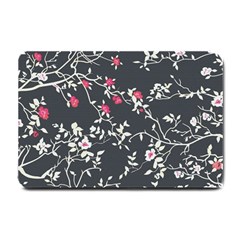 Black And White Floral Pattern Background Small Doormat  by Sudhe