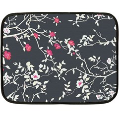 Black And White Floral Pattern Background Fleece Blanket (mini) by Sudhe