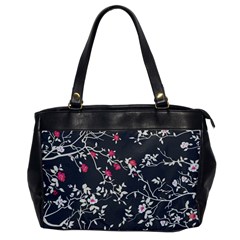 Black And White Floral Pattern Background Oversize Office Handbag by Sudhe