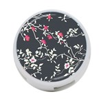 Black And White Floral Pattern Background 4-Port USB Hub (Two Sides) Front