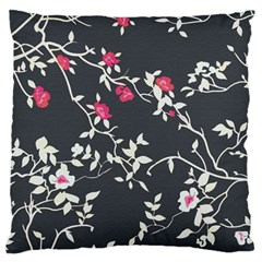 Black And White Floral Pattern Background Large Cushion Case (one Side) by Sudhe