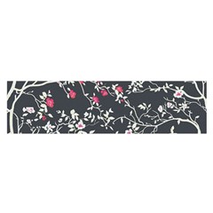 Black And White Floral Pattern Background Satin Scarf (oblong) by Sudhe