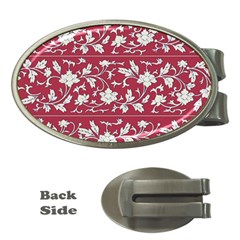 Floral Pattern Background Money Clips (oval) 