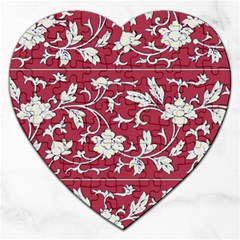 Floral Pattern Background Jigsaw Puzzle (heart) by Sudhe