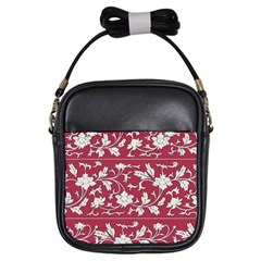 Floral Pattern Background Girls Sling Bag by Sudhe