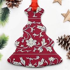 Floral Pattern Background Christmas Tree Ornament (two Sides)