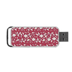 Floral Pattern Background Portable Usb Flash (two Sides)