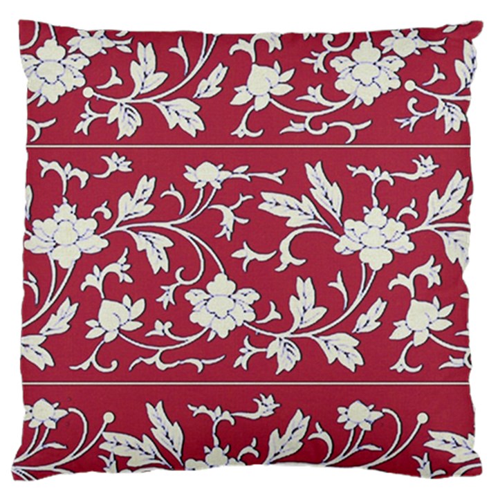 Floral Pattern Background Large Flano Cushion Case (One Side)