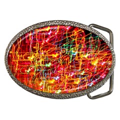 Random Colored Light Swirls Belt Buckles by Sudhe