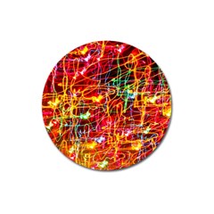 Random Colored Light Swirls Magnet 3  (round)