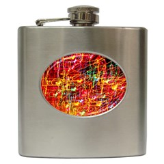 Random Colored Light Swirls Hip Flask (6 Oz) by Sudhe