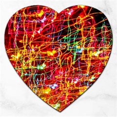 Random Colored Light Swirls Jigsaw Puzzle (heart) by Sudhe