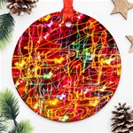 Random Colored Light Swirls Round Ornament (Two Sides) Back